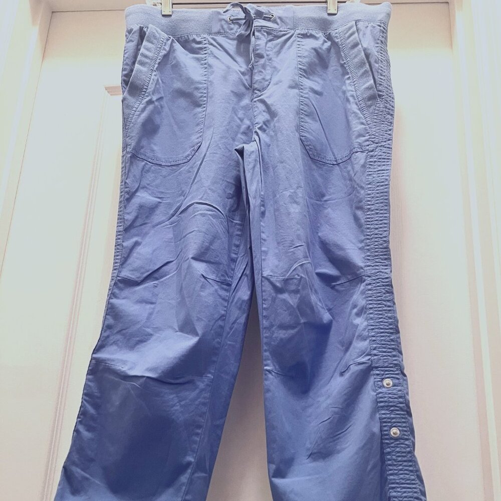 Intro love The Fit-Women's Capri Pants-Adjustable Length-Size 10-Sky Blue-Casual